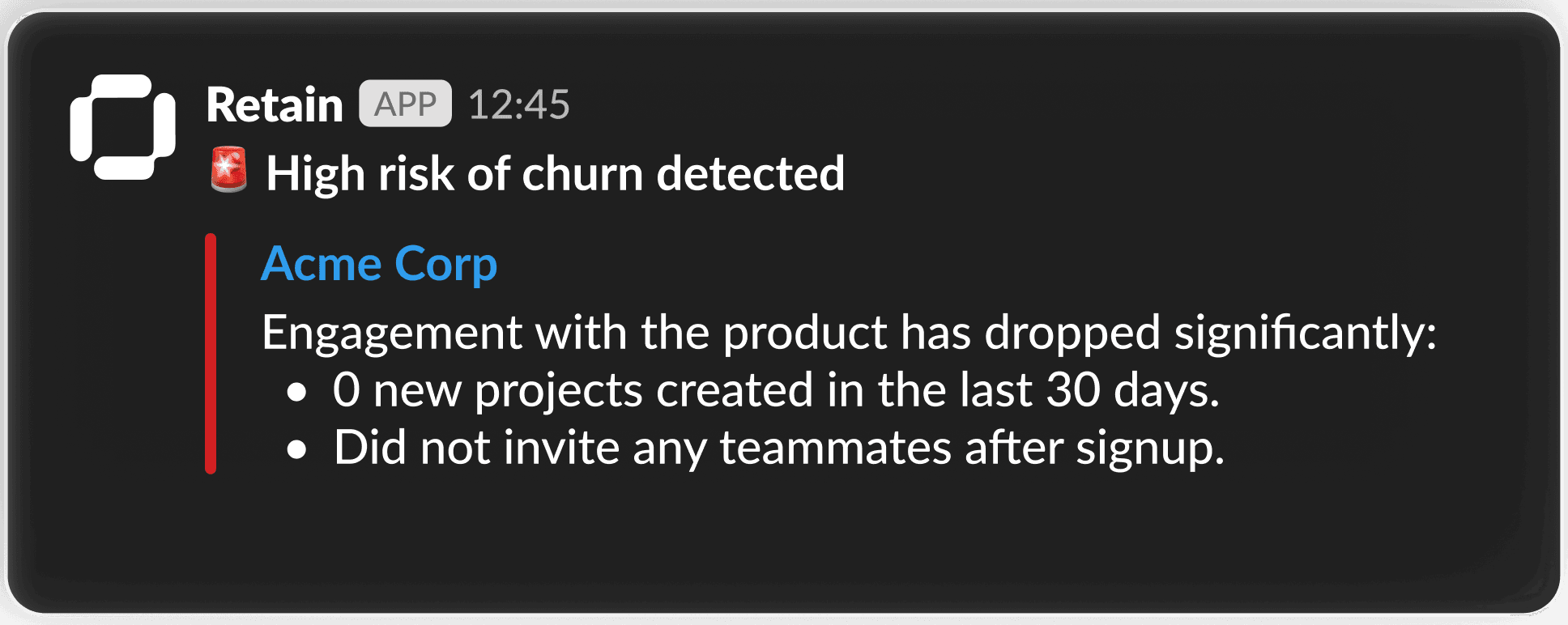 Slack alert notification